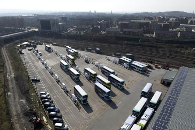 First Bus has 80 chargers with two sockets each at its Caledonia depot in Glasgow - the most in the UK. (Photo by First Bus)