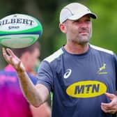 South Africa's coach Jacques Nienaber. (Photo by Patrick Hamilton/AFP via Getty Images)
