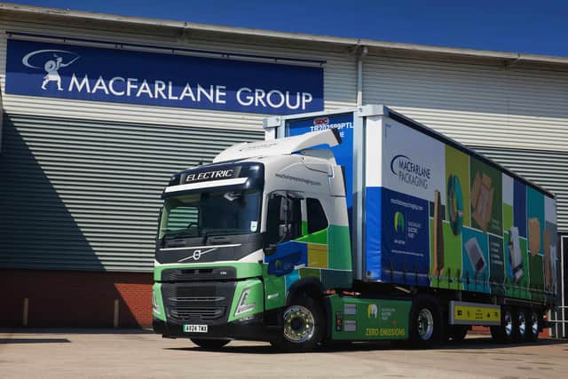 Glasgow-headquartered Macfarlane Group said it was committed to reducing its direct impact on the environment through electrification of its delivery fleet.