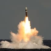 A unarmed Trident II (D5) ballistic missile is fired from HMS Vigilant