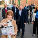 Susan Boyle with the cast of River City. Picture: Alan Peebles