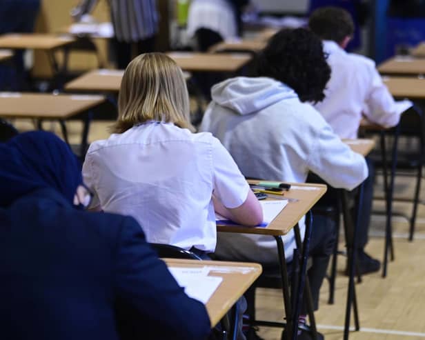 Scottish pupils sitting an exam. Image: John Devlin