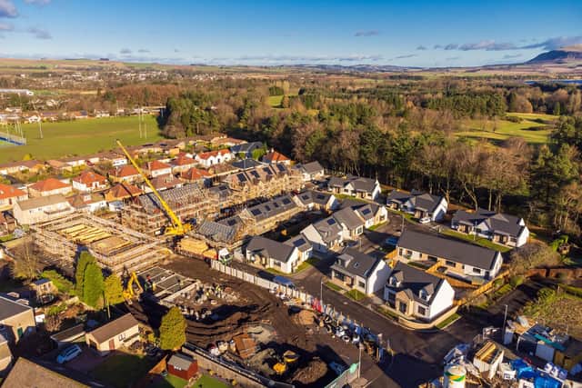 Drone shot of the Muirwood Gardens development - built by Cruden Homes under its Juniper Residential brand which specialises in the over 55s market.