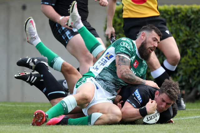 Ian Keatley's try was a rare bright moment for Glasgow Warriors against Benetton. Picture: David Gibson/Fotosport/Shutterstock
