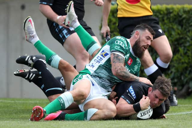 Ian Keatley's try was a rare bright moment for Glasgow Warriors against Benetton. Picture: David Gibson/Fotosport/Shutterstock