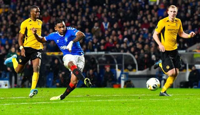 Alfredo Morelos scores in a Europa League match against Young Boys at Ibrox in December 2019. The Swiss club are among the potential opponents for Rangers in next season's Champions League qualifiers. (Photo by Rob Casey / SNS Group)