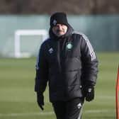 Ange Postecoglou takes Celtic training ahead of hosting Aberdeen on Saturday.  (Photo by Craig Foy / SNS Group)