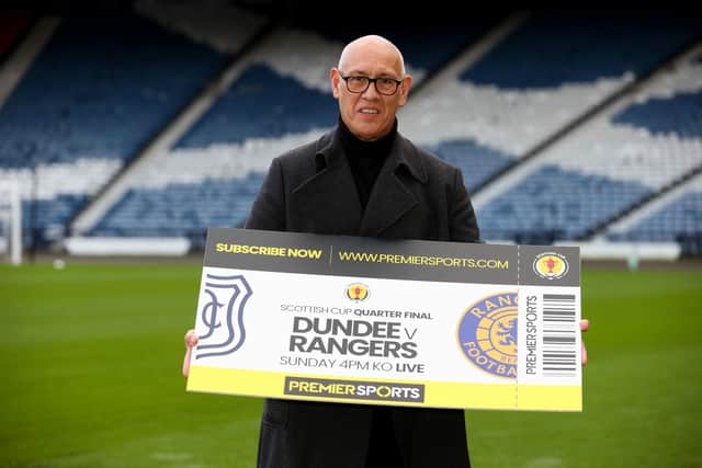 Mark Hateley promoting the Scottish Cup quarter-final tie between Dundee and Rangers, which is live on Premier Sports. (Photo by Alan Harvey / SNS Group)