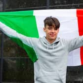 Hearts' Aaron Hickey is pictured as he departs for Italy ahead of a move to Bologna, at Glasgow Airport, on September 09, 2020, in Glasgow, Scotland (Photo by Mark Scates / SNS Group)