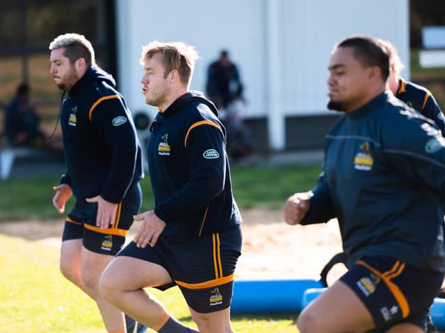 Australian prop Harry Lloyd, centre, will join Edinburgh from Brumbies on a short-term deal.