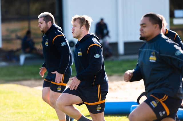 Australian prop Harry Lloyd, centre, will join Edinburgh from Brumbies on a short-term deal.
