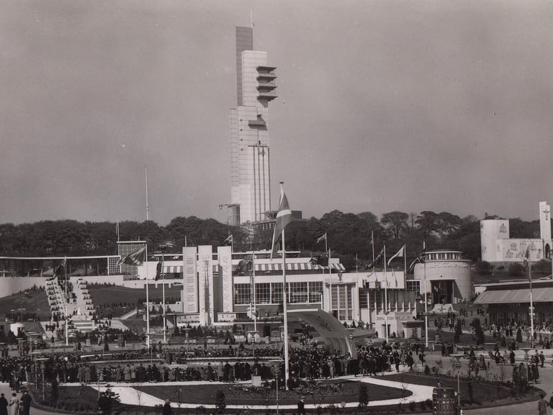 The art deco Tower of Empire, also named Tait Tower after its architect, Thomas S. Tait, was Scotland's tallest building when it was built for the 1938 Empire Exhibition held at Bellahouston Park. The tower had three observation decks and could be seen from more than 100 miles away. A temporary structure, it was demolished within a year.