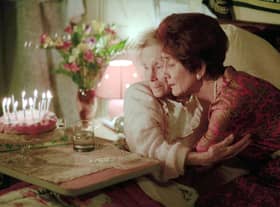 Gretchen Franklin (left) as Ethel and June Brown (right) as Dot Cotton during an episode of EastEnders. Photo: BBC/PA Wire.