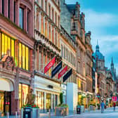 While footfall in Edinburgh increased by 2.3 per cent in April, Glasgow, above, suffered a 5.7 per cent year-on-year decline.