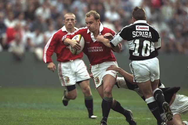 Gregor Townsend in action for the Lions during a win over Natal Sharks in Durban during the 1997 tour. Picture: Alex Livesey /Allsport