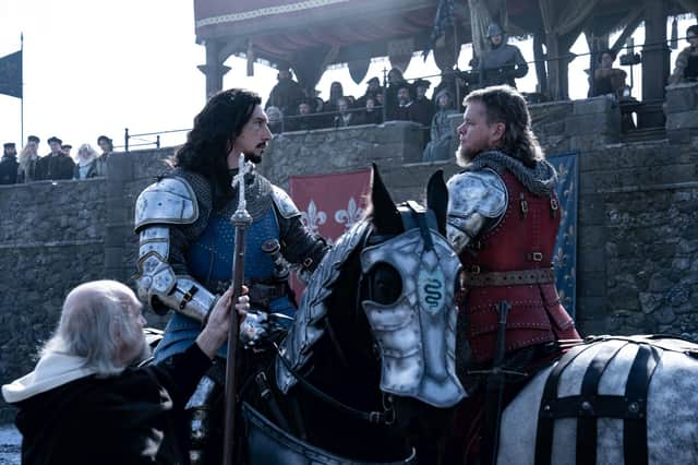 Adam Driver as Jacques LeGris and Matt Damon as Jean de Carrouges in The Last Duel PIC: Patrick Redmond. © 2021 20th Century Studios