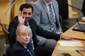 Humza Yousaf sits with his deputy first minister Shona Robison. Picture: Andrew Milligan/PA Wire