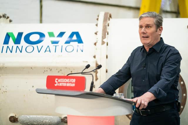Sir Keir Starmer made the announcement in Leith. Image: Peter Summers/Getty Images.