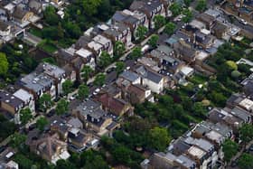 Aerial view of terraced housing. Victoria Jones/PA Wire