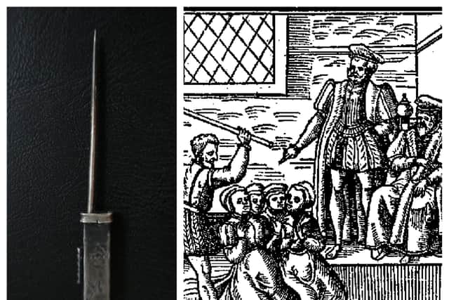 A witchpricker like that used at Dirleton as accusers tried to determine who had contact with the devil during the great witchunts of the 16th and 17th Century. Around 4,000 people were accused of witchcraft in Scotland, the vast majority of them women. PIC: Creative Commons.