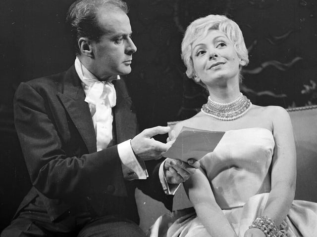Madeleine Delavaivre (right) and another actor in Moliere's play Le Misanthrope at the Lyceum Theatre during the Edinburgh International Festival in 1961.