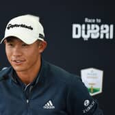 Collin Morikawa speaks at a press conference prior to the abrdn Scottish Open at The Renaissance Club. Picture: Mark Runnacles/Getty Images.