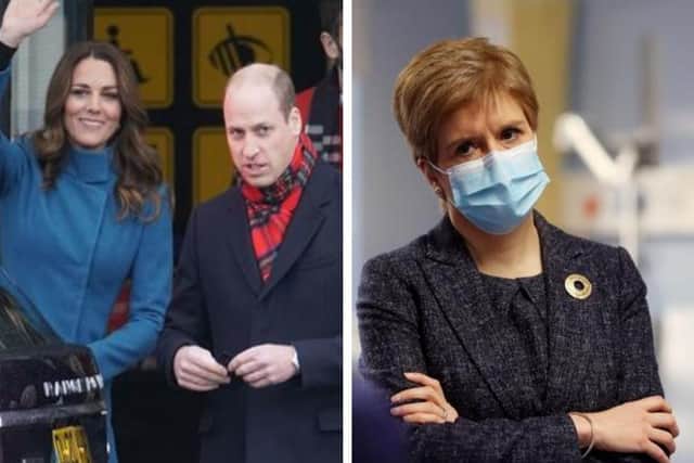 Nicola Sturgeon said today that the Earl and Countess of Strathearn choosing to travel is a 'matter for the royal household'