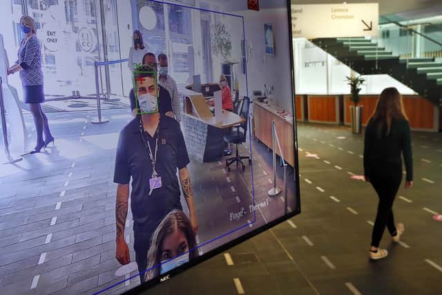 The conference venue continues to implement extensive health and wellbeing measures amid the pandemic. Picture: Stewart Attwood.