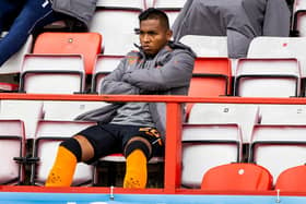 Alfredo Morelos sat in the stands for the duration of Saturday's victory over Hamilton Accies. Picture: SNS