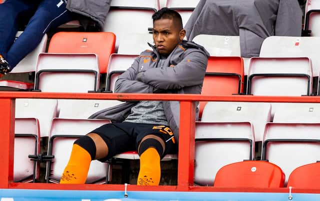 Alfredo Morelos sat in the stands for the duration of Saturday's victory over Hamilton Accies. Picture: SNS