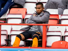 Alfredo Morelos sat in the stands for the duration of Saturday's victory over Hamilton Accies. Picture: SNS