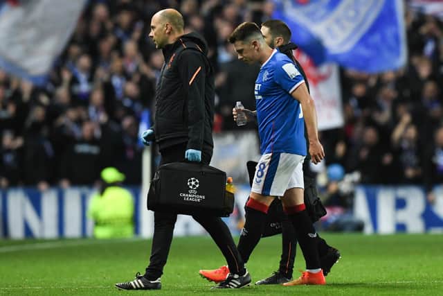 Rangers' Ryan Jack was injured during the Champions League defeat to Liverpool at Ibrox last month. (Photo by Craig Foy / SNS Group)