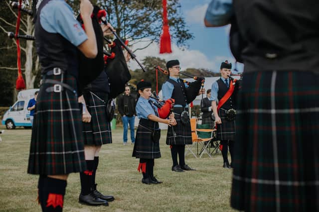 Lathallan School Pipe Band entertain the crowds