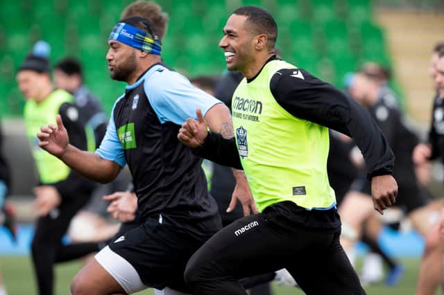 Ratu Tagive during a Glasgow Warriors training session at Scotstoun Stadium, on February 15, 2022.