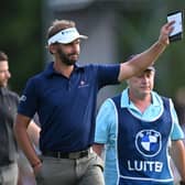 Joost Luiten acknowledges the fans after moving into a three-shot lead in the BMW International Open at Golfclub Munchen Eichenried. Picture: Stuart Franklin/Getty Images.