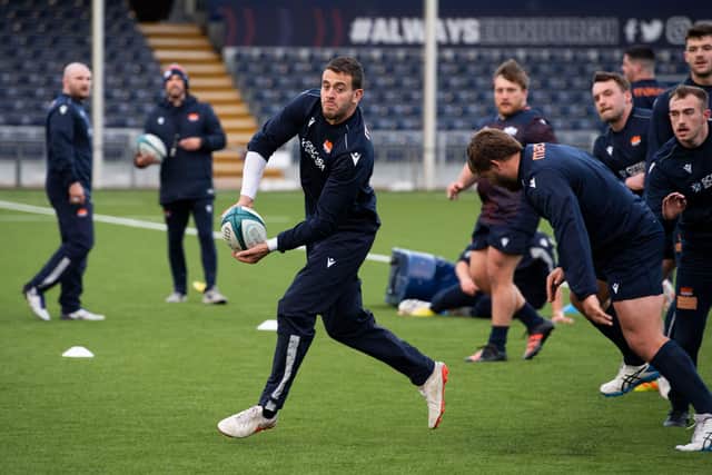 Emiliano Boffelli during a Edinburgh Rugby training session at the DAM Health Stadium.