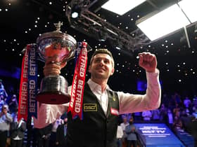 Mark Selby parades the trophy after winning the Betfred World Snooker Championships, defeating Shaun Murphy in the final. Picture: Zac Goodwin/PA Wire