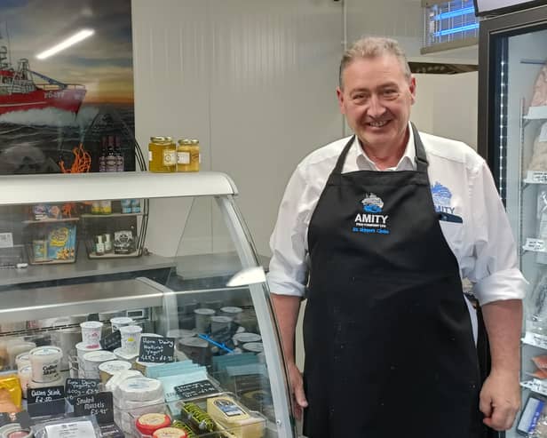 Jimmy Buchan at new fish shop which will offer an extensive range of seafood.