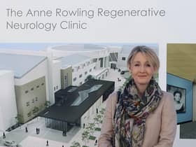 J.K. Rowling buries a time capsule to mark the start of building work at the Anne Rowing Regenerative Neurology Clinic, following her £10 million donation. Picture: Jeff J Mitchell/Getty Images