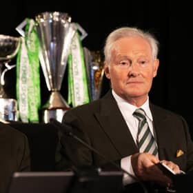 Outgoing Celtic chairman Ian Bankier attends his final AGM before stepping down at the end of the calendar year. (Photo by Craig Williamson / SNS Group)