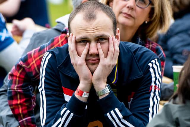 The face of every Scotland fan watching the 90 minutes at Hampden. Picture: SNS