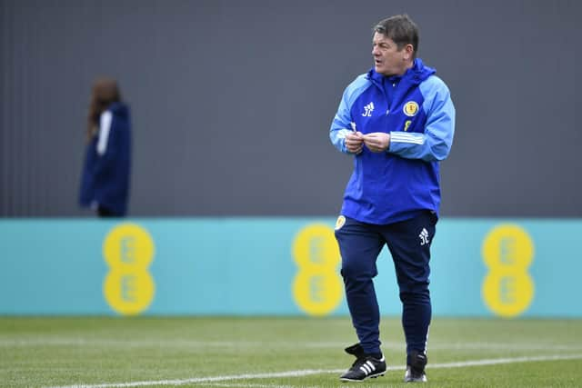 National assistant John Carver during a Scotland training session at Lesser Hampden, which has provided Steve Clarke's men with a set-up he described as "amazing". (Photo by Ross MacDonald / SNS Group)