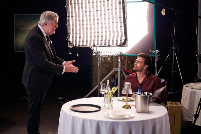 Theo James & Stephen Fry in 'The Bottom Line'