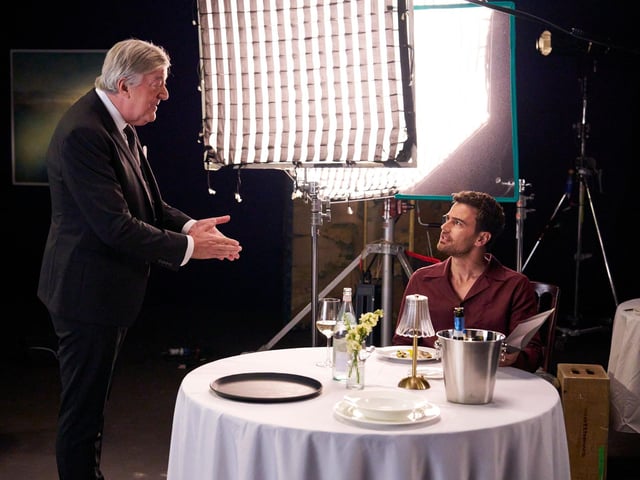 Theo James & Stephen Fry in 'The Bottom Line'