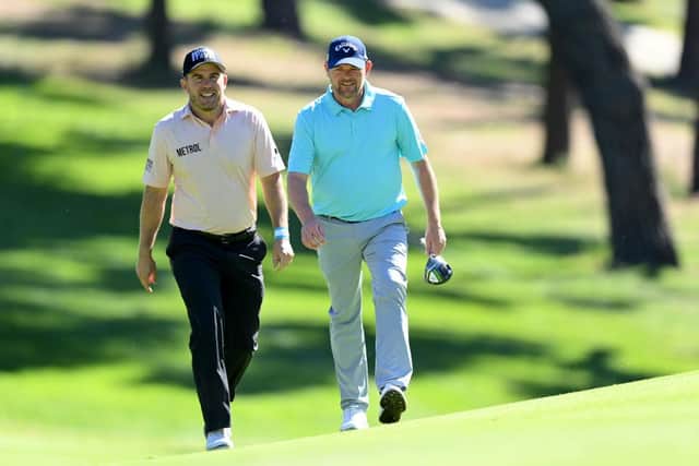 Richie Ramsay and David Drysdale, pictured playing together in the Spanish Open last month, both held on to their cards for another season. Picture: Stuart Franklin/Getty Images.