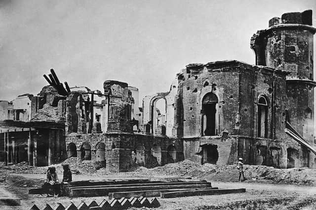 The British Residency in Lucknow, India, 1858. The Residency was the centre of the first Siege of Lucknow and the scene of the death of British military commander Sir Henry Montgomery Lawrence. (Photo by Felice Beato/Hulton Archive/Getty Images)