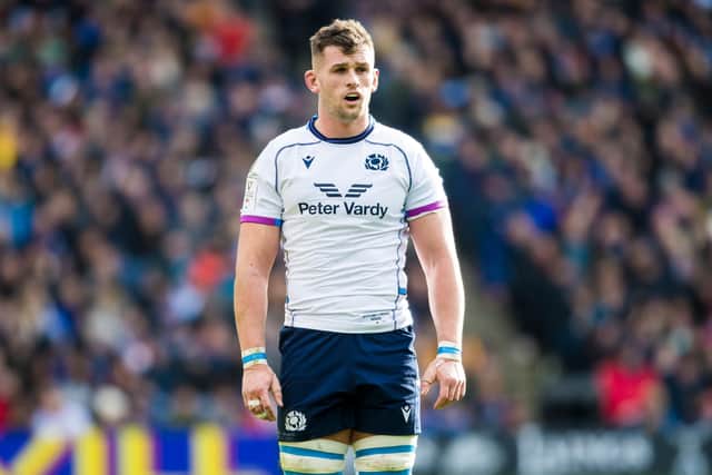 Edinburgh's Magnus Bradbury, pictured in action for Scotland against France, will transfer to Bristol Bears at the end of the season. (Photo by Ross Parker / SNS Group)