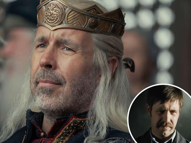 Paddy Considine, who plays King Viserys Targaryen, was also DS Andy Wainwright in Hot Fuzz - one of the two Andes who picked on Nicholas Angel. He's also performed in Peaky Blinders as the sinister Father John Hughes, and was journalist Simon Ross in The Bourne Ultimatum.
