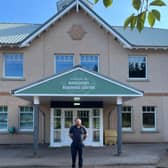 Operations Manager, Andrew Adamson outside of Aberdeenshire office.