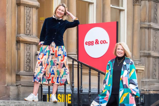 From left: Egg founder Kylie Reid with Leah Hutcheon of partner organisation Appointedd. Picture: Julie Howden.